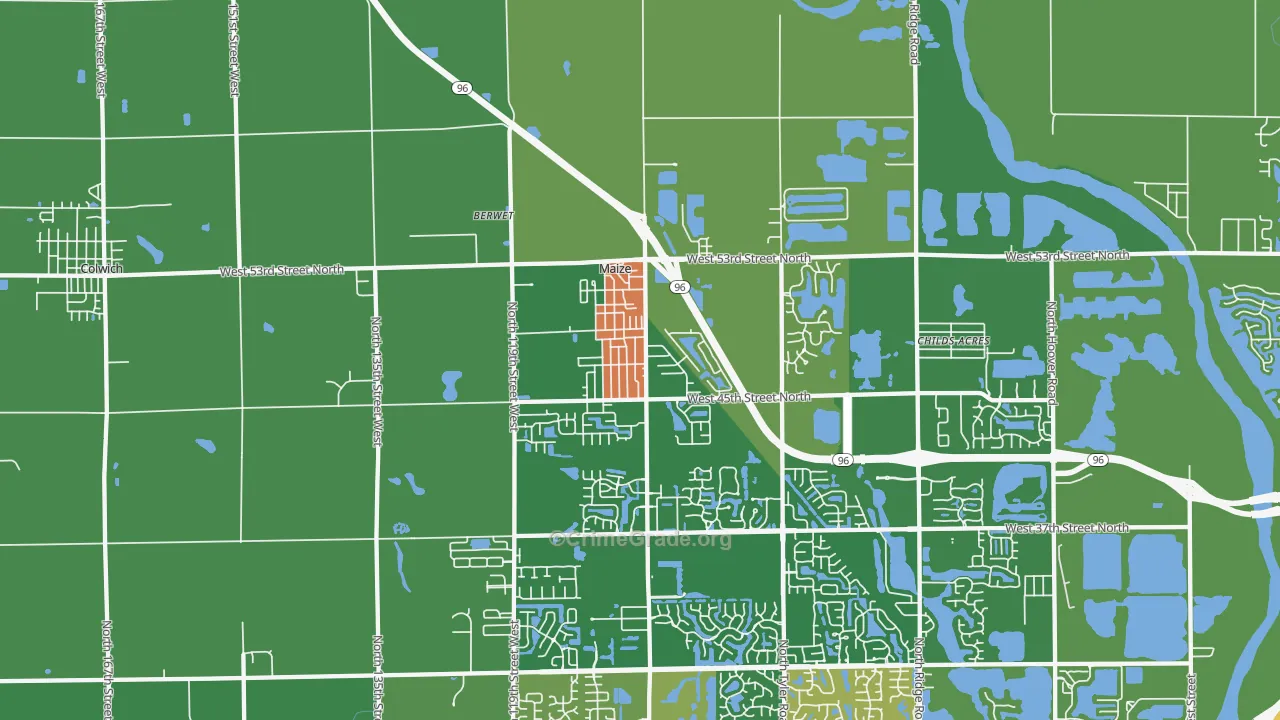 Maize, KS Map of Vandalism Rates