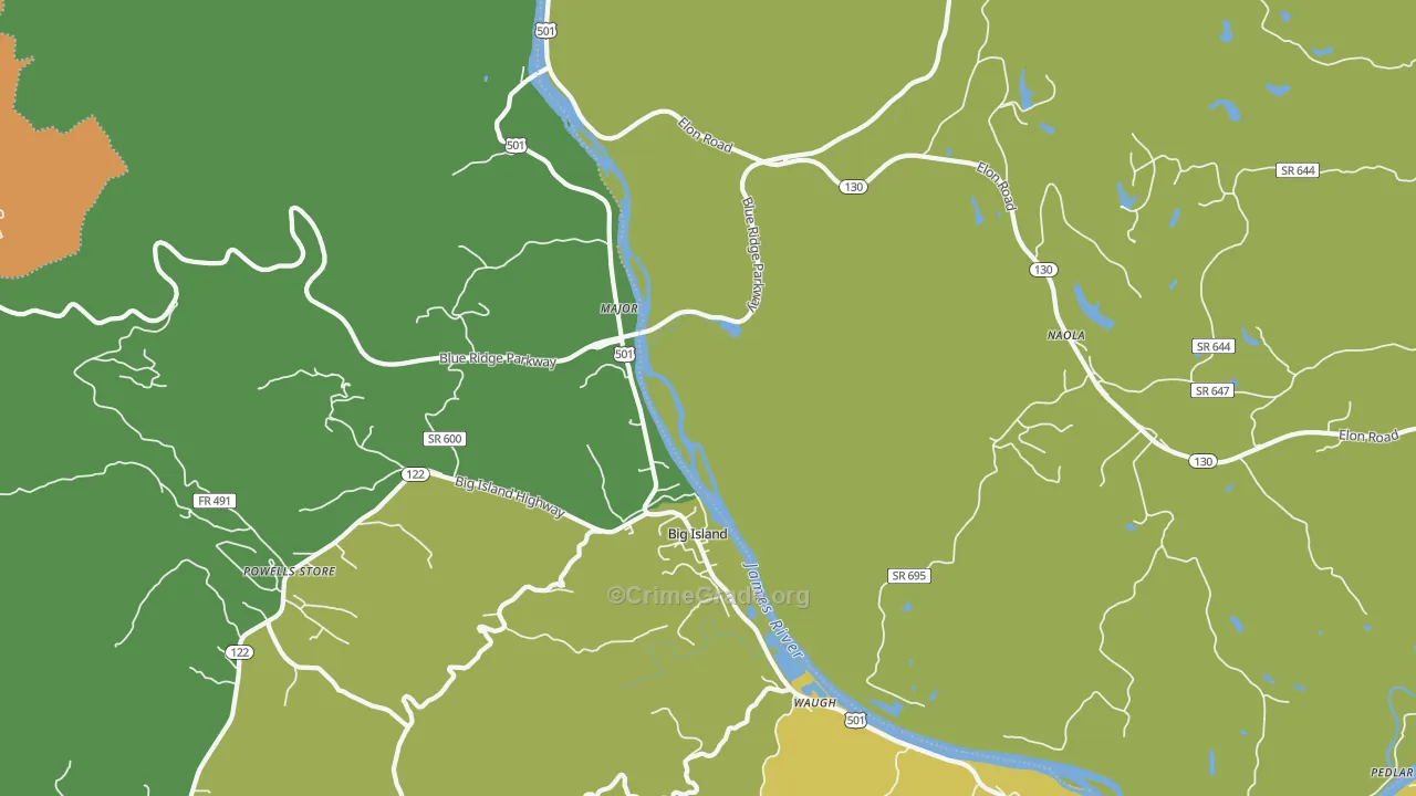 Major, VA Map of Vandalism Rates