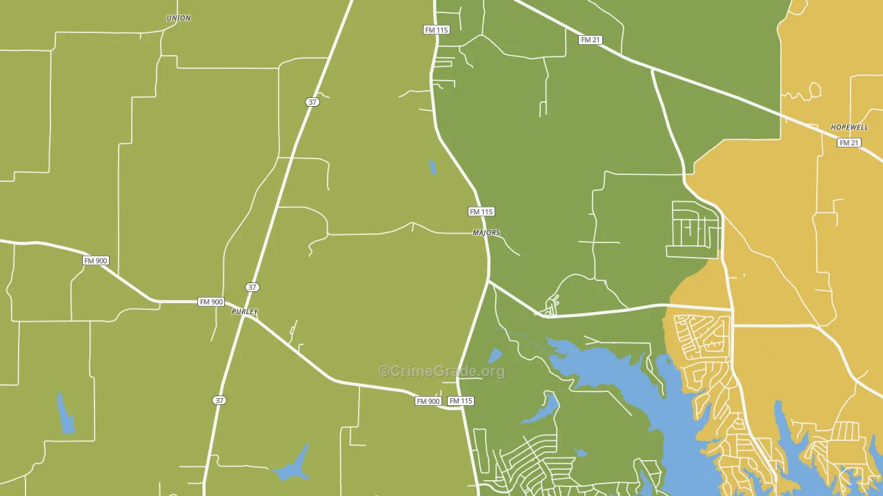 Majors, TX Map of Vandalism Rates
