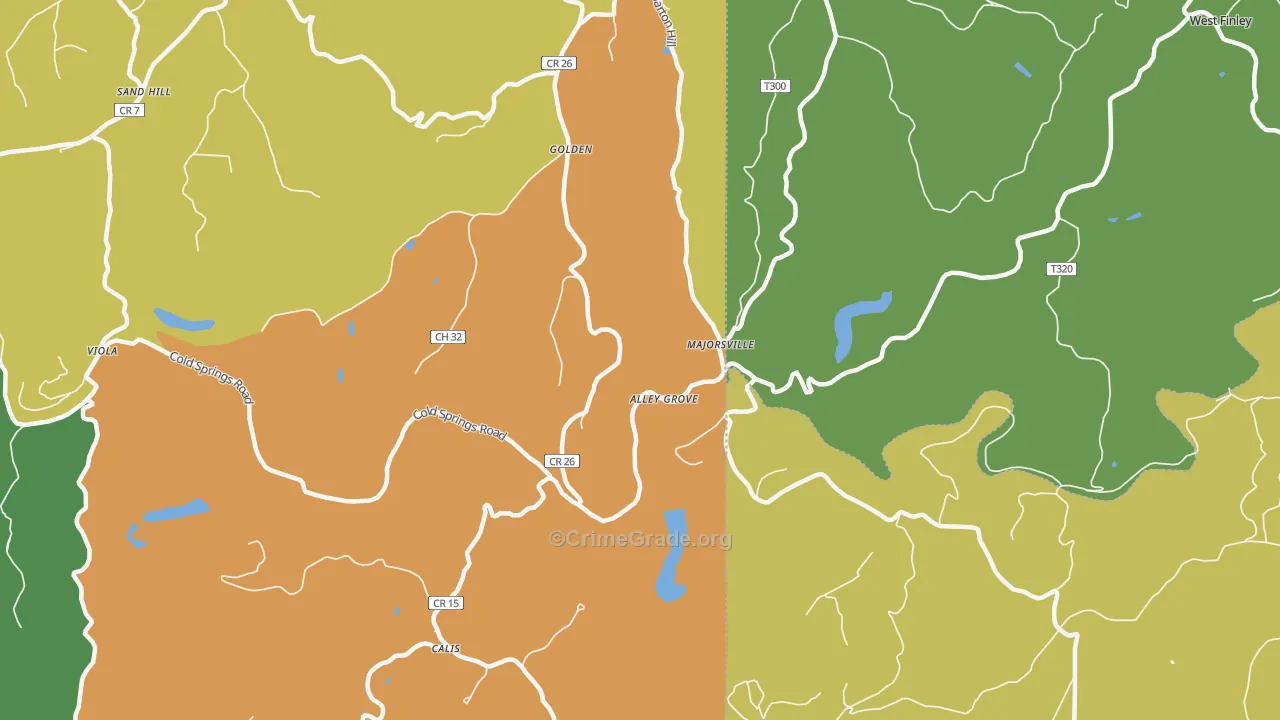 Majorsville, WV Map of Vandalism Rates