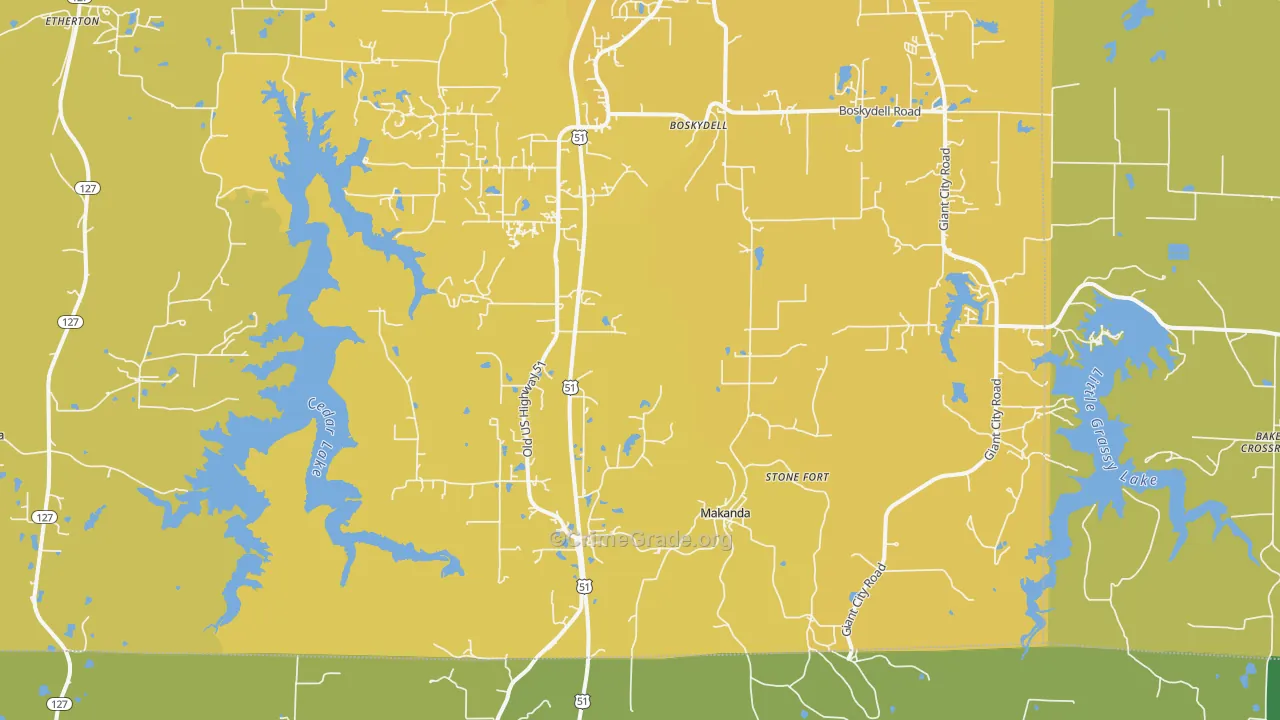 Makanda, IL Map of Vandalism Rates