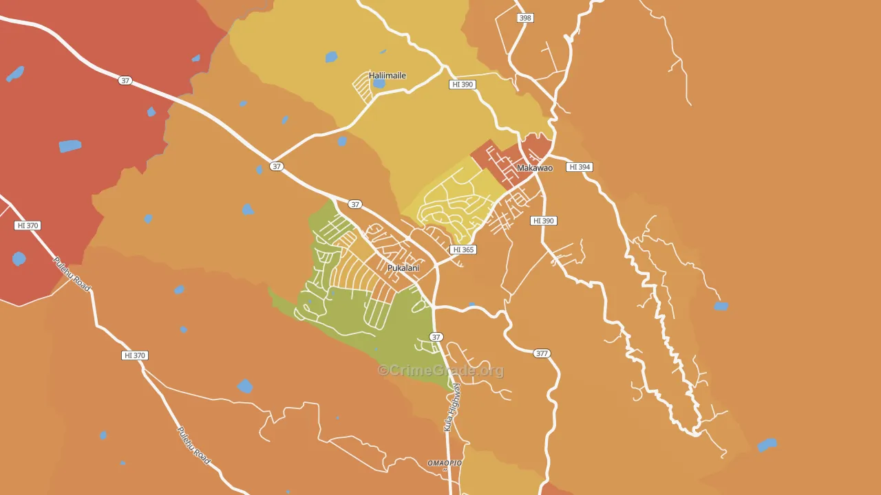 Makawao, HI Map of Vandalism Rates