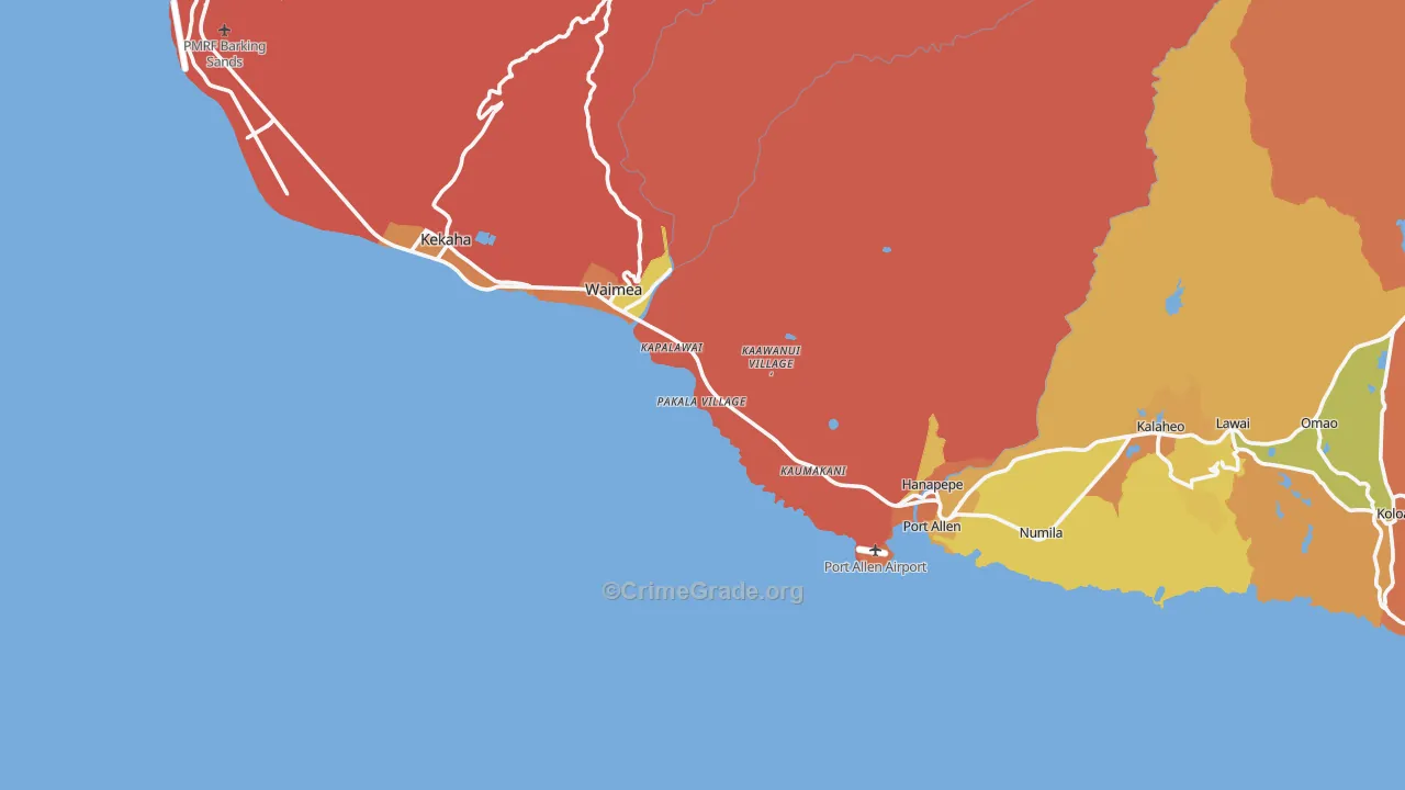 Makaweli, HI Map of Vandalism Rates