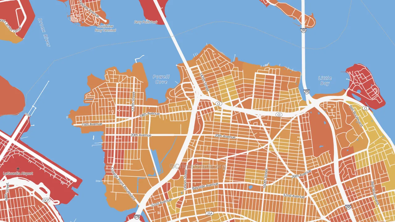 Malba, Queens, NY Map of Vandalism Rates