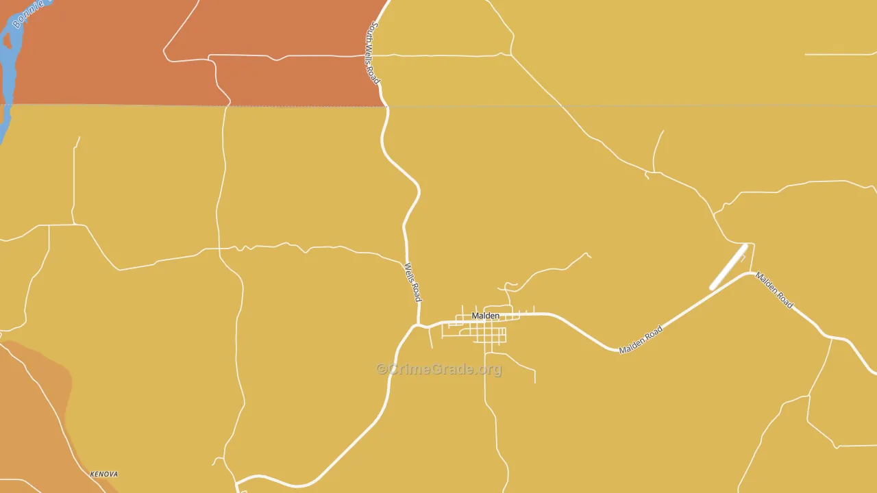 Malden, WA Map of Vandalism Rates