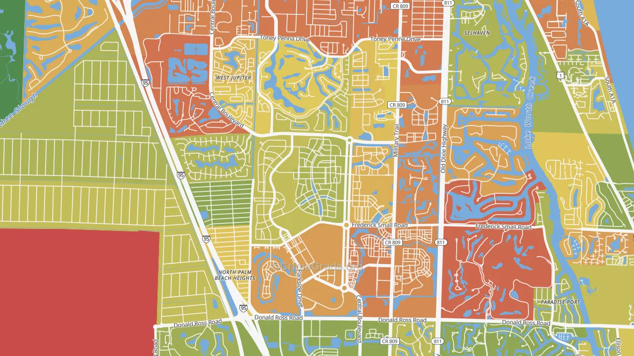Mallory Creek at Abacoa, Jupiter, FL Map of Vandalism Rates