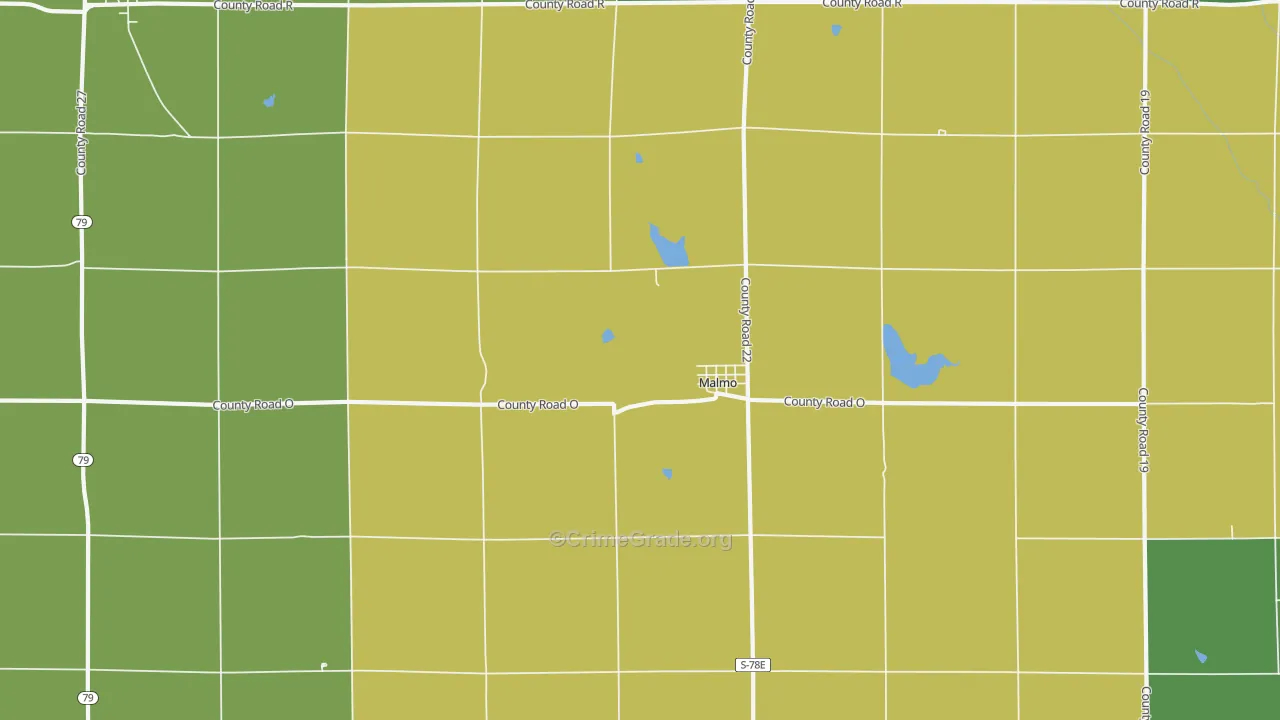 Malmo, NE Map of Vandalism Rates