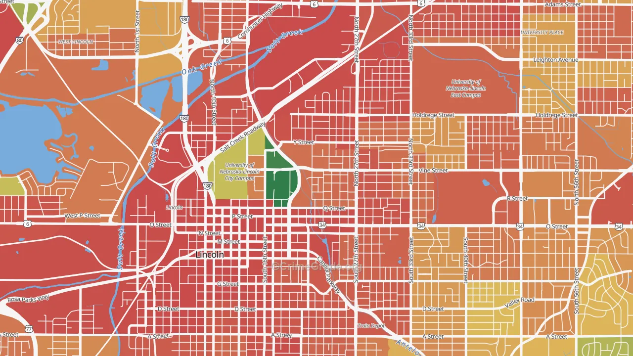 Malone, Lincoln, NE Map of Vandalism Rates