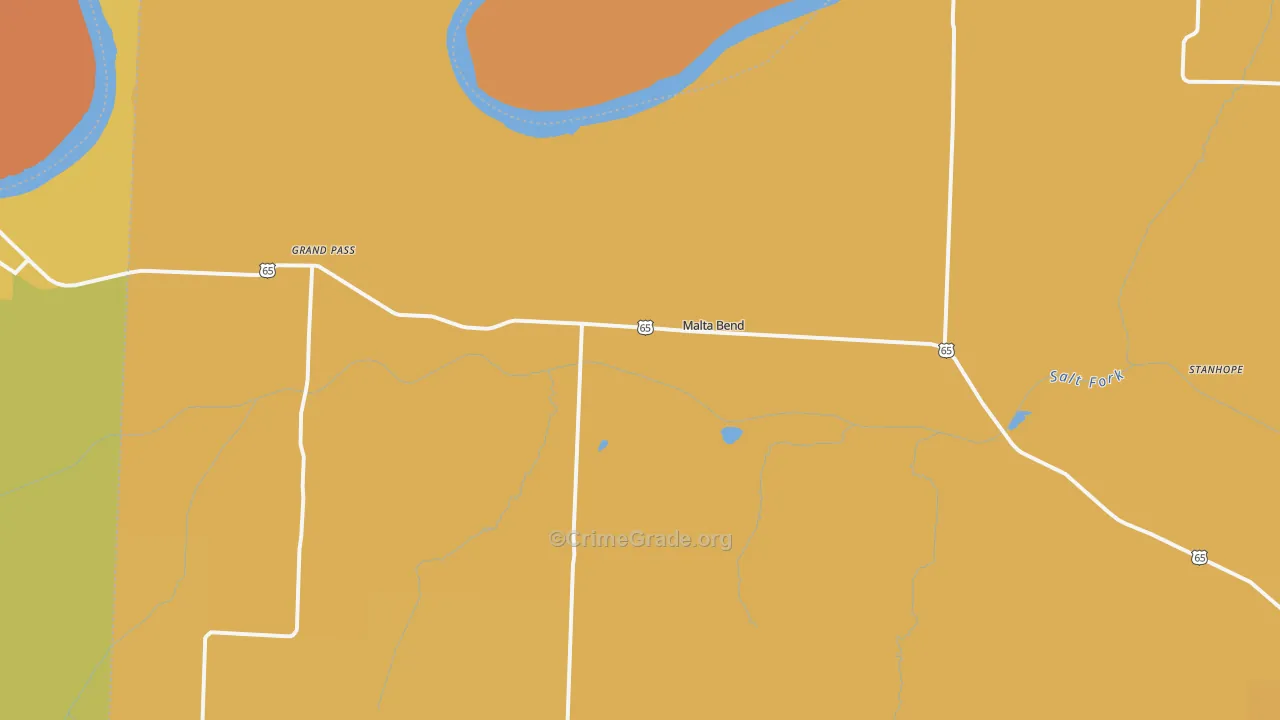 Malta Bend, MO Map of Vandalism Rates