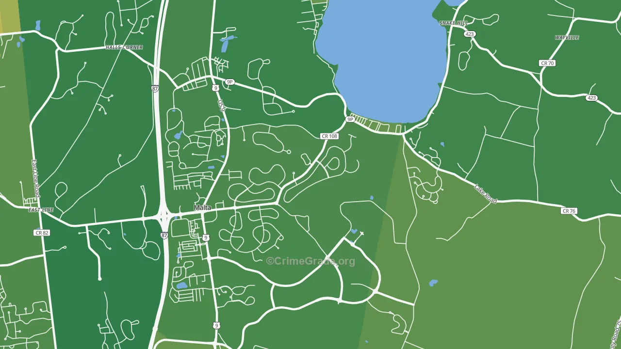 Malta, NY Map of Vandalism Rates