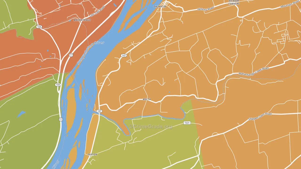Malta, PA Map of Vandalism Rates