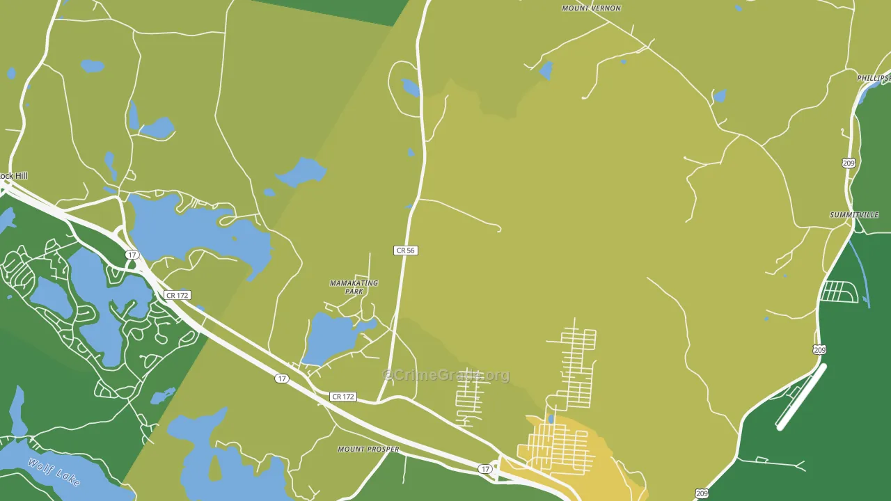 Mamakating Park, NY Map of Vandalism Rates
