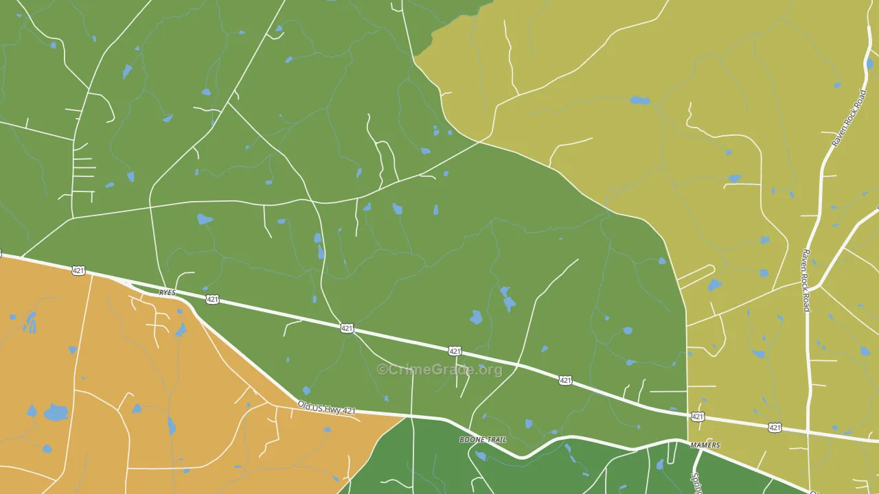 Mamers, NC Map of Vandalism Rates