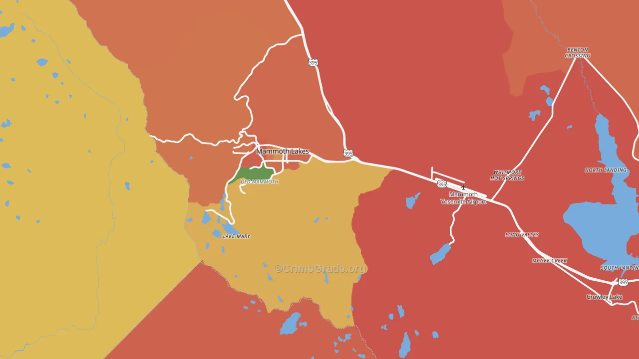 Mammoth Lakes, CA Map of Vandalism Rates