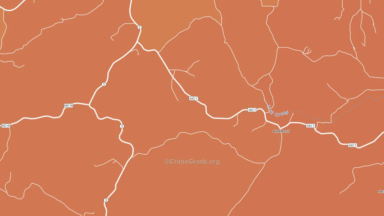 Mammoth, MO Map of Vandalism Rates