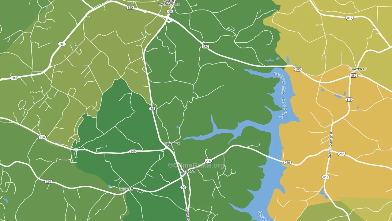 Mamont, PA Map of Vandalism Rates