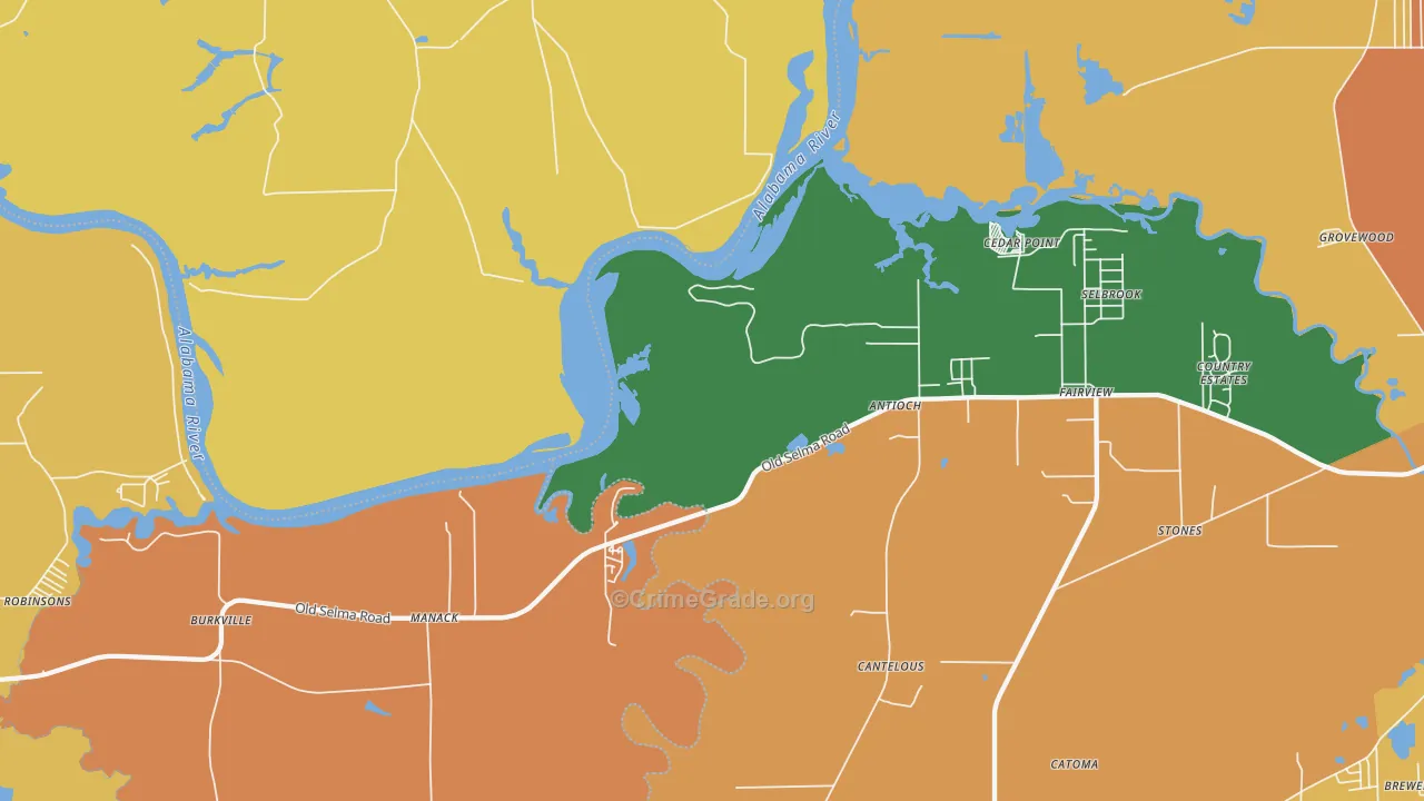 Manack, AL Map of Vandalism Rates