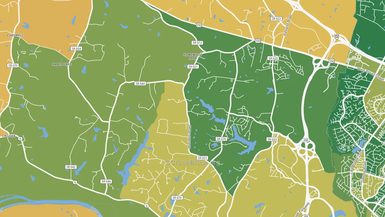 Manakin-Sabot, VA Map of Vandalism Rates
