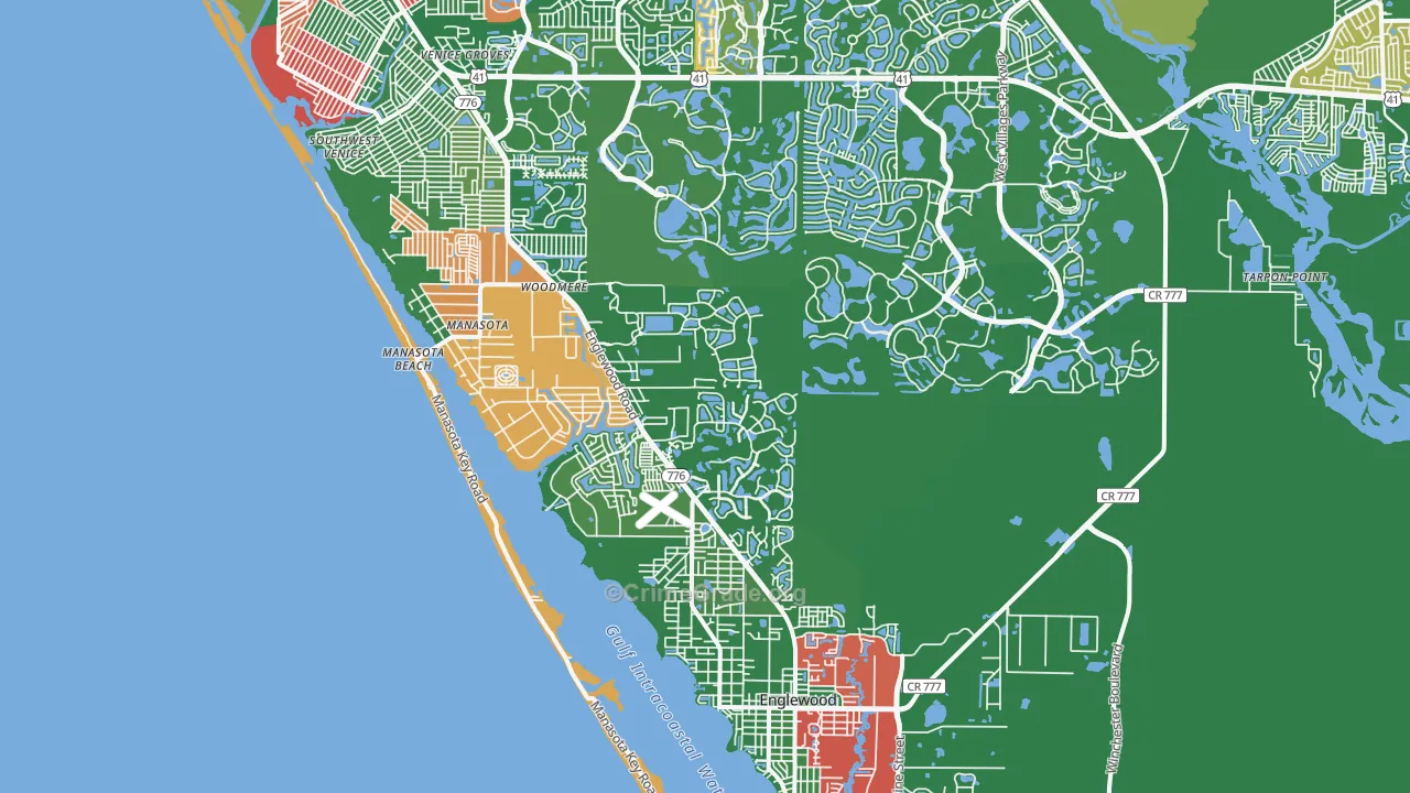 Manasota, FL Map of Vandalism Rates