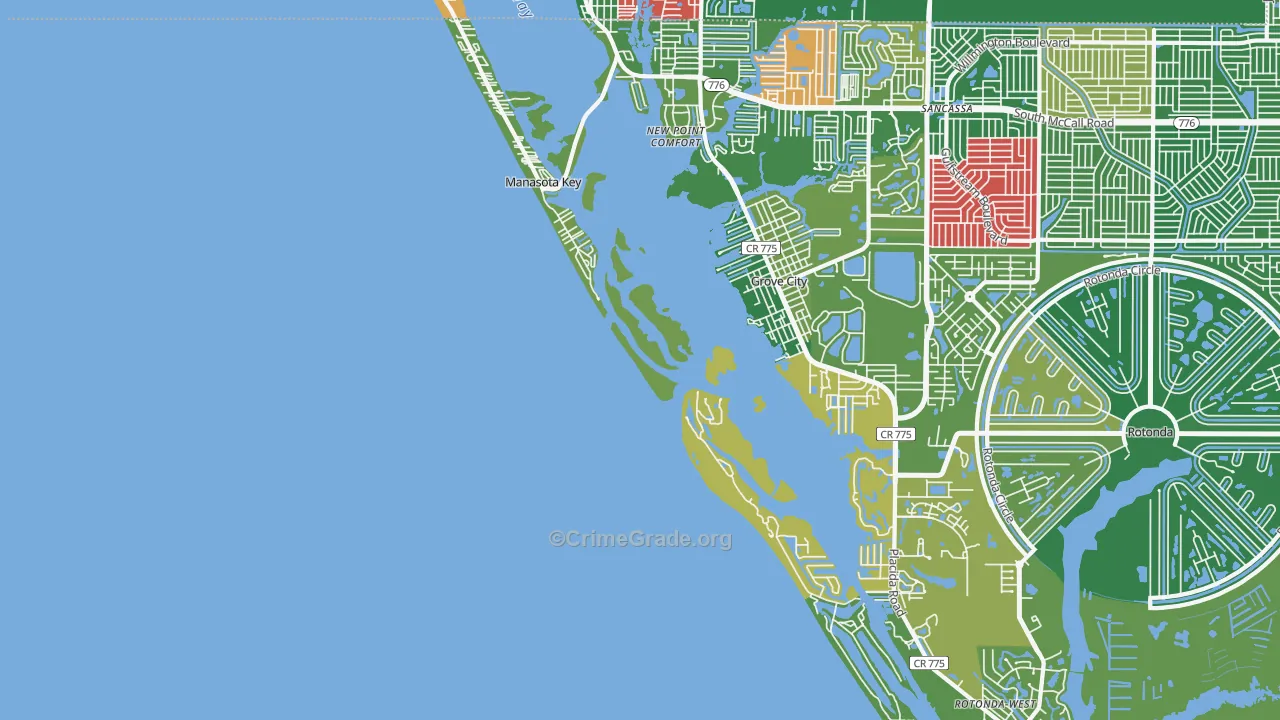 Manasota Key, FL Map of Vandalism Rates
