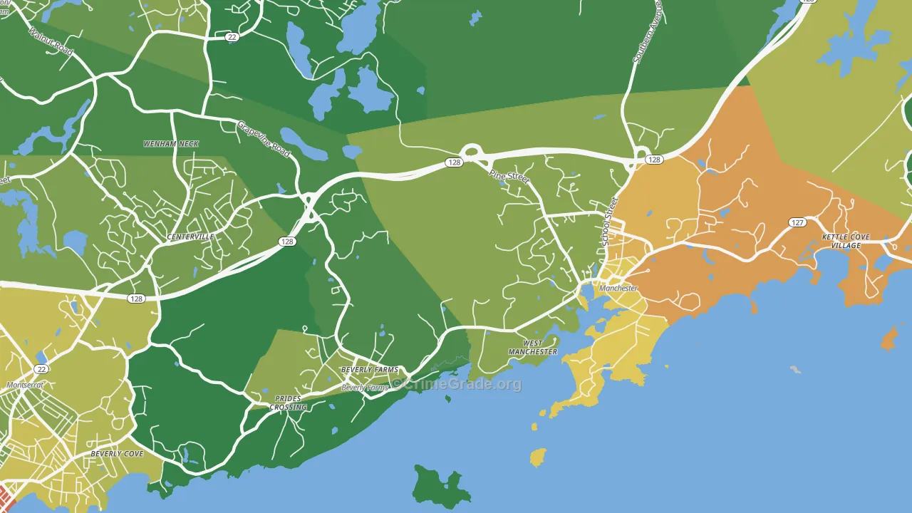Manchester-By-The-Sea, MA Map of Vandalism Rates