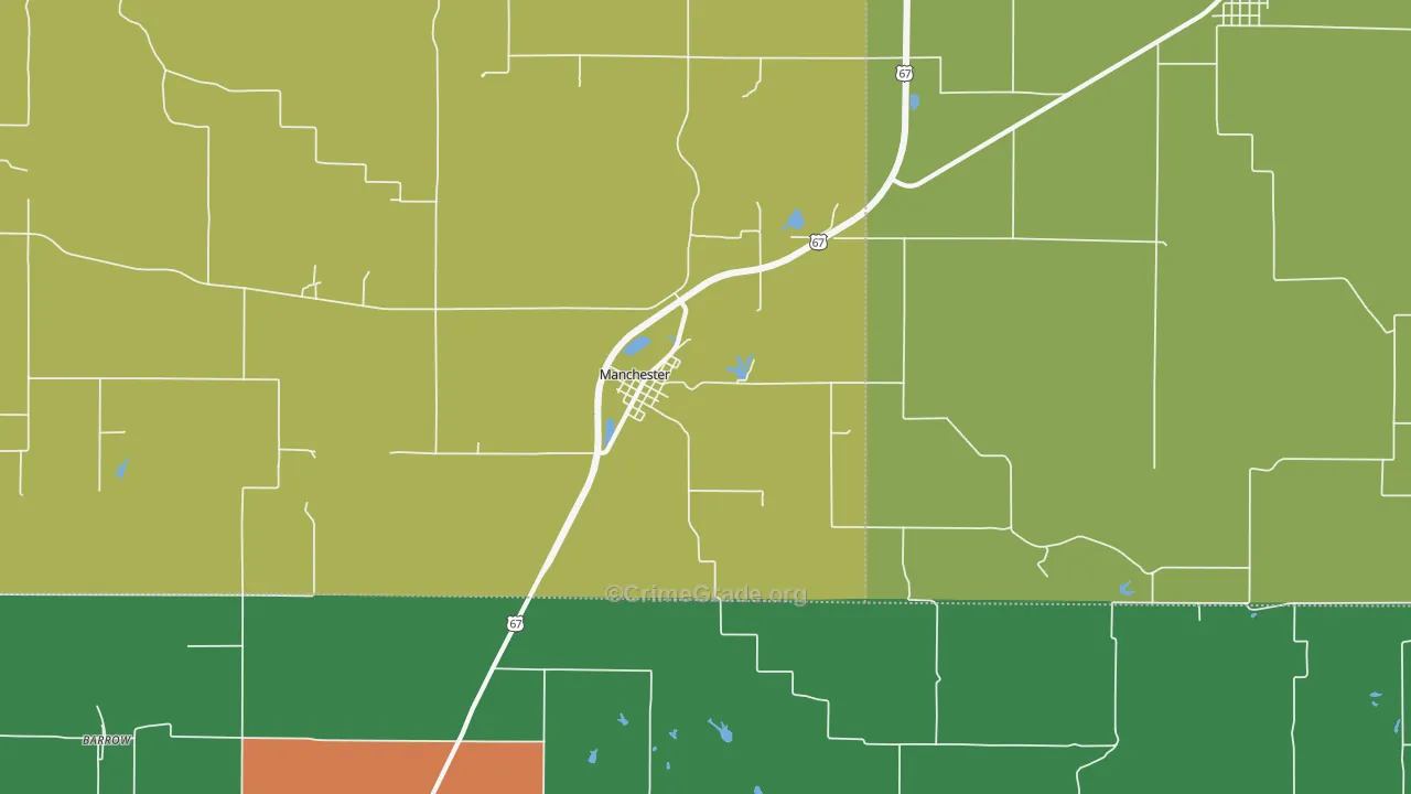 Manchester, IL Map of Vandalism Rates