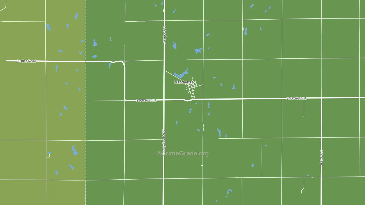 Manchester, KS Map of Vandalism Rates