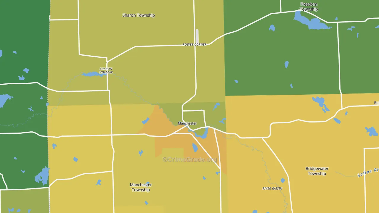Manchester, MI Map of Vandalism Rates