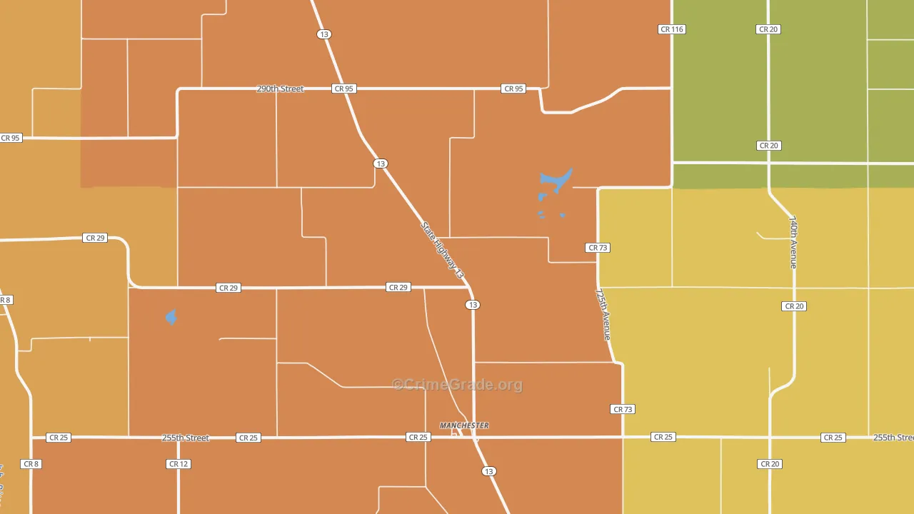 Manchester, MN Map of Vandalism Rates