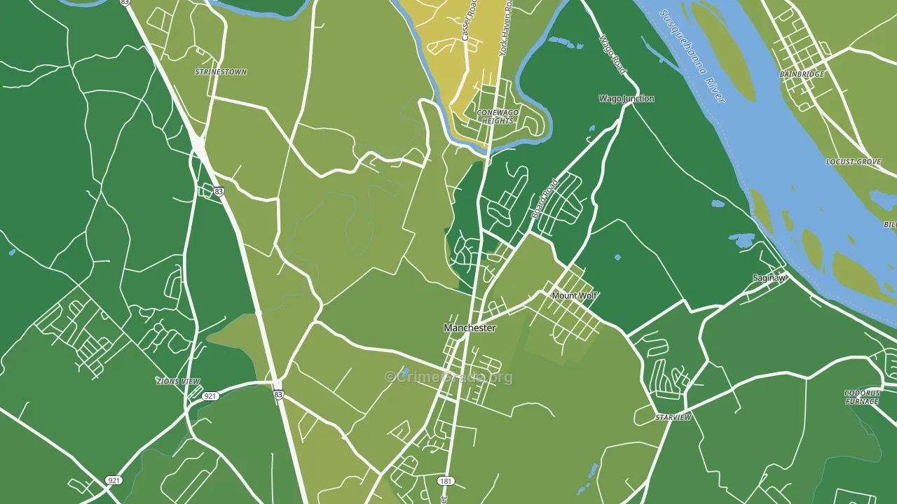 Manchester, PA Map of Vandalism Rates