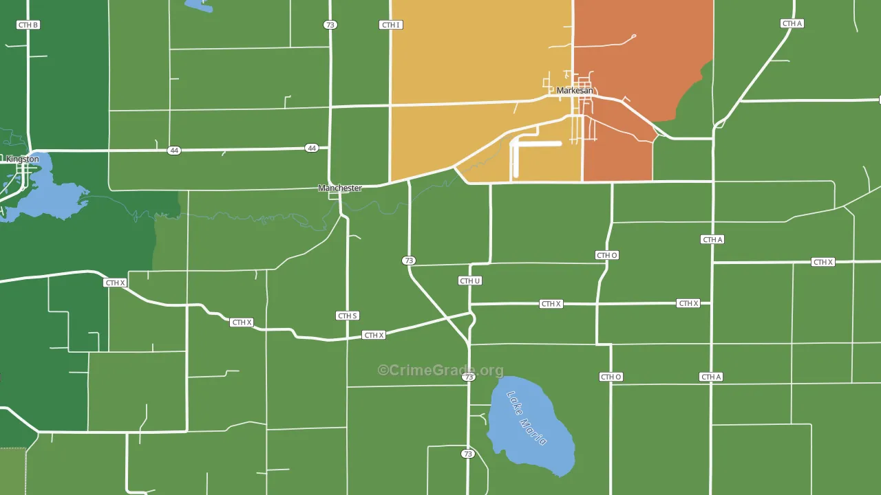 Manchester, WI Map of Vandalism Rates