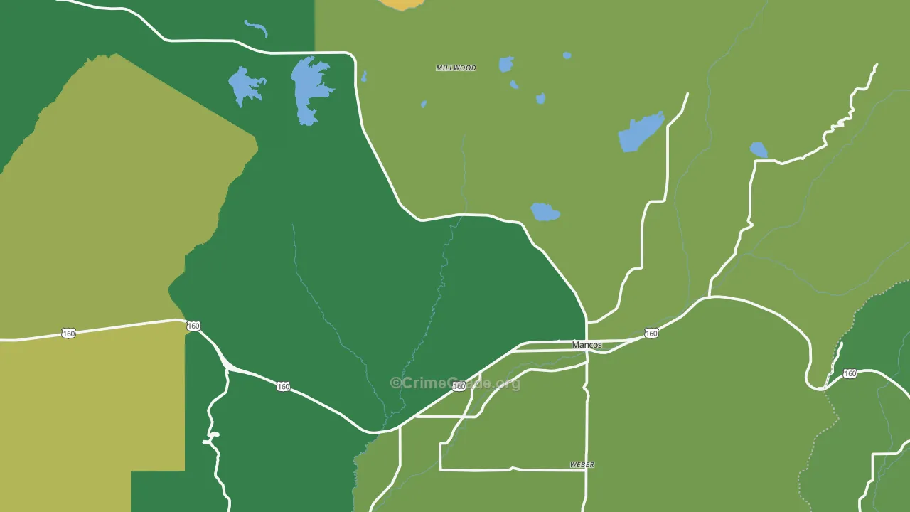 Mancos, CO Map of Vandalism Rates