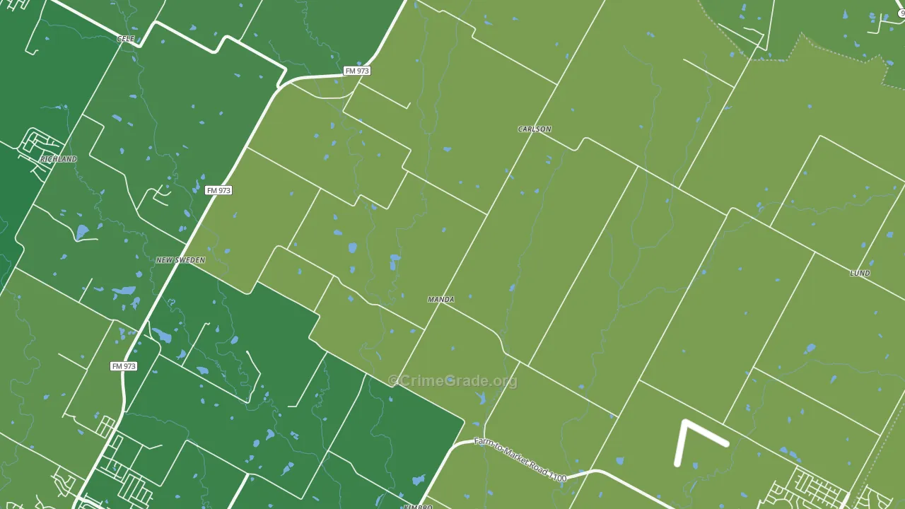 Manda, TX Map of Vandalism Rates