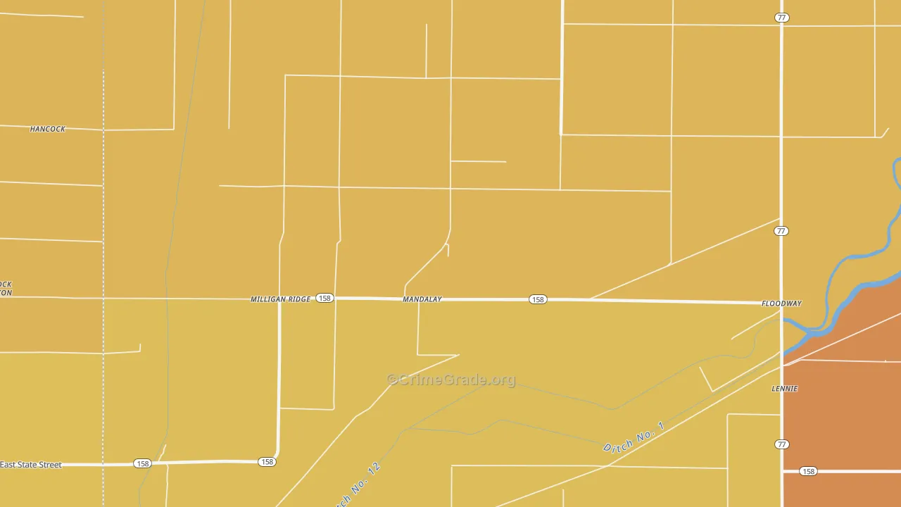 Mandalay, AR Map of Vandalism Rates