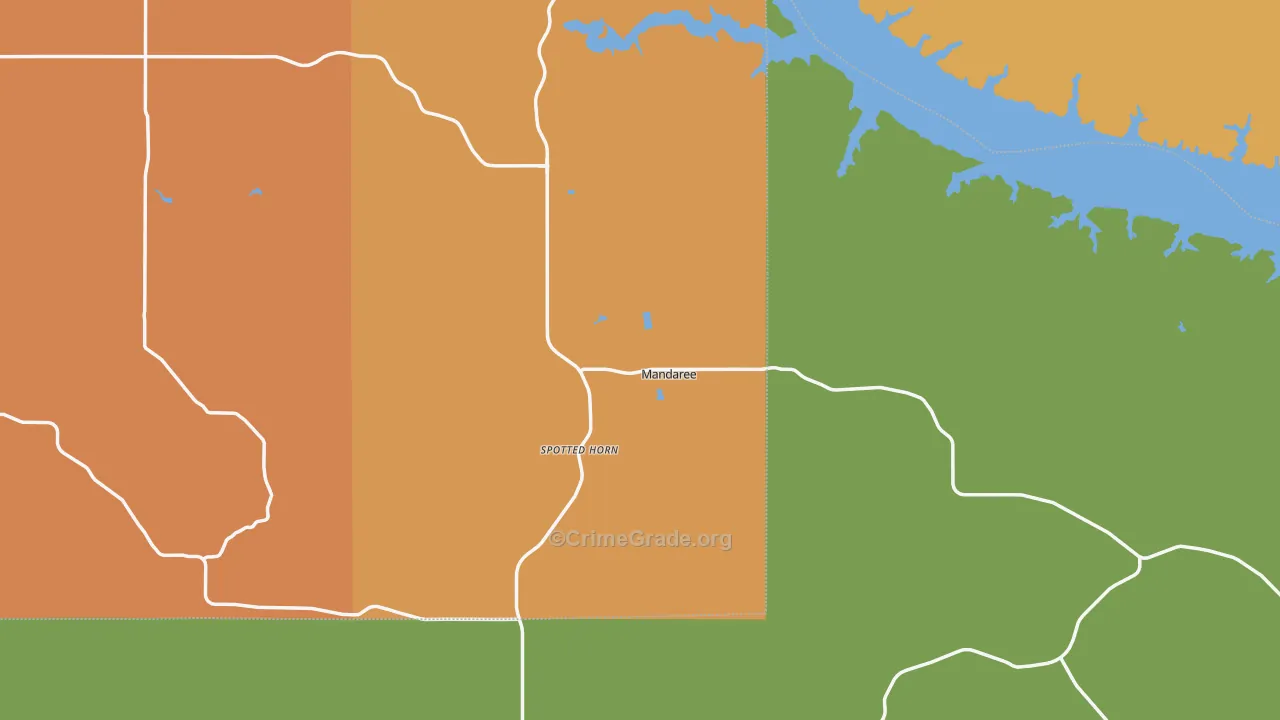 Mandaree, ND Map of Vandalism Rates