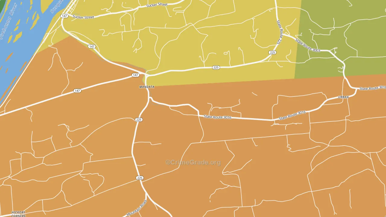 Mandata, PA Map of Vandalism Rates