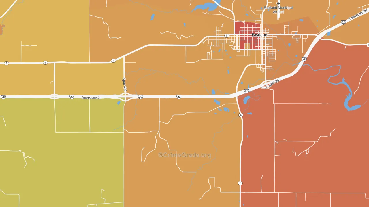Mangum, TX Map of Vandalism Rates
