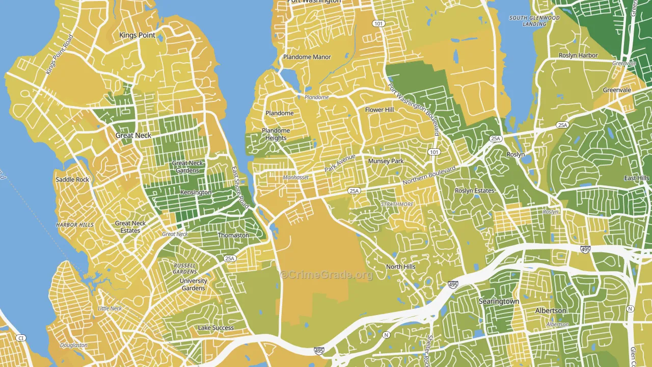 Manhasset, NY Map of Vandalism Rates