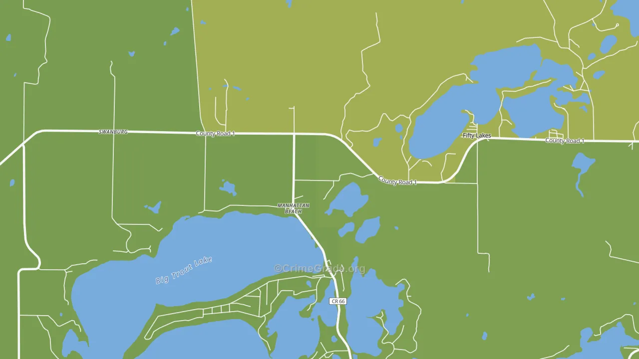 Manhattan Beach, MN Map of Vandalism Rates