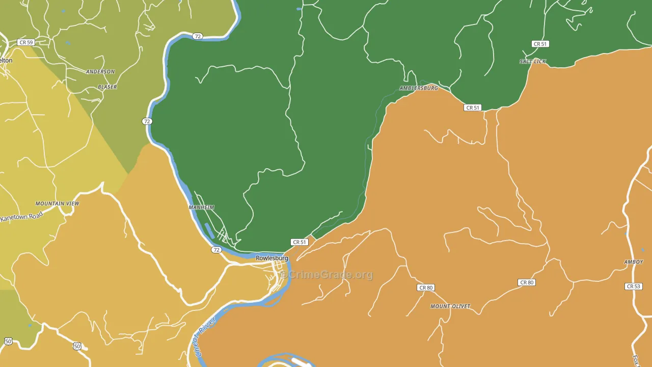 Manheim, WV Map of Vandalism Rates