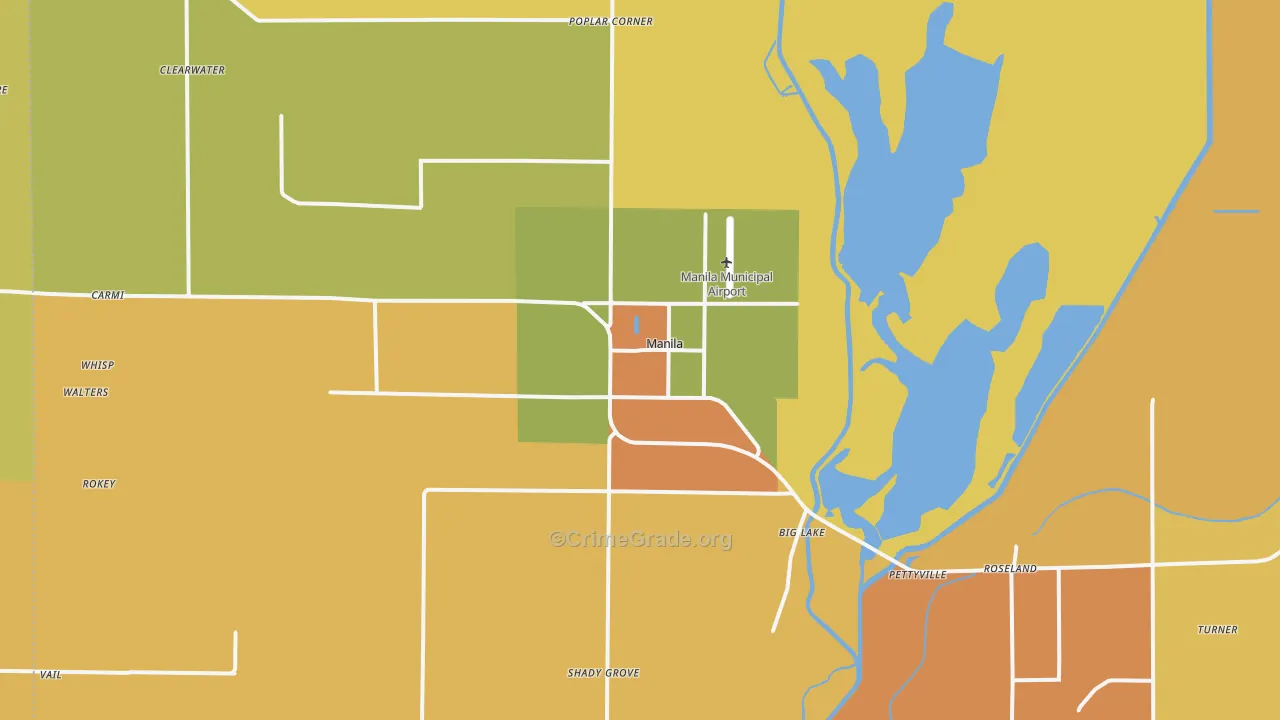 Manila, AR Map of Vandalism Rates