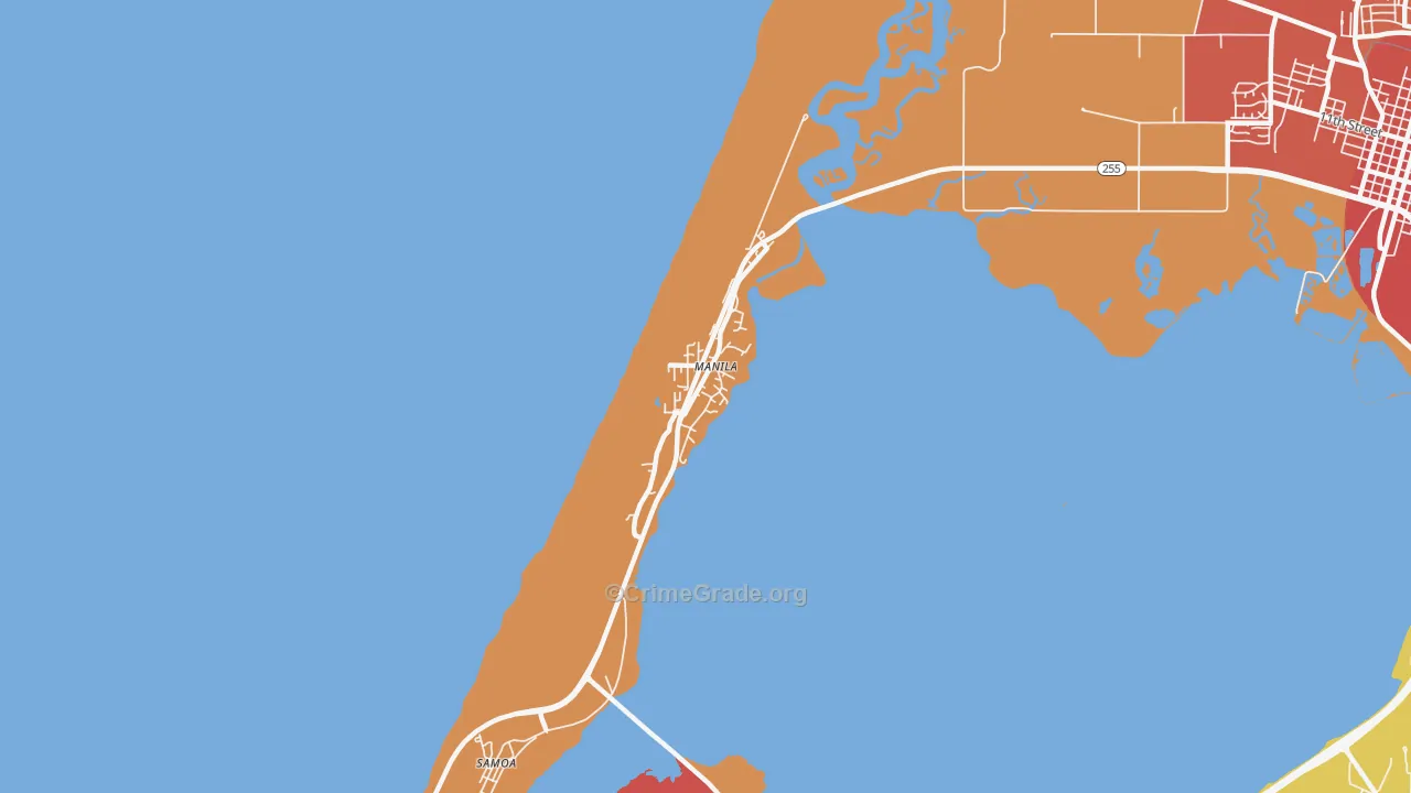 Manila, CA Map of Vandalism Rates