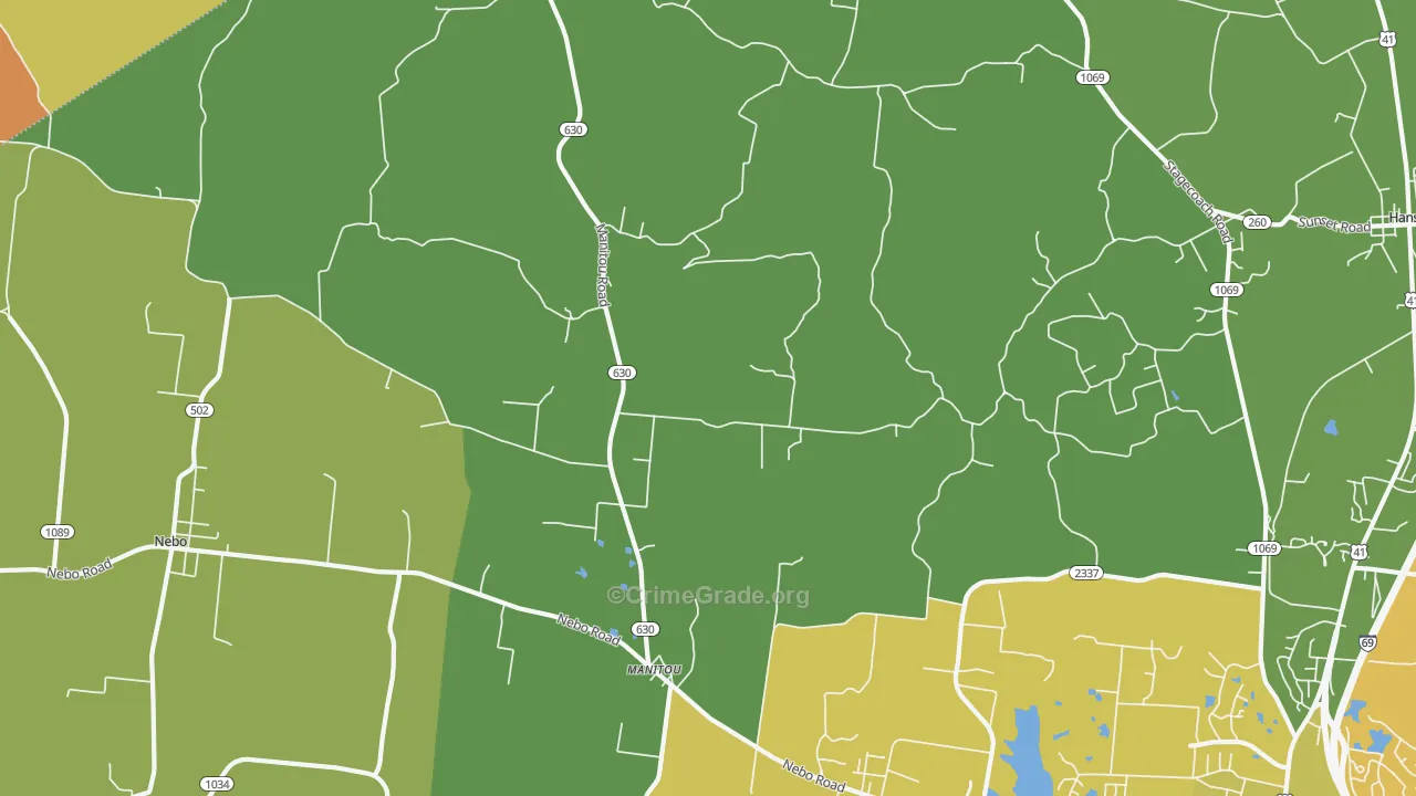 Manitou, KY Map of Vandalism Rates