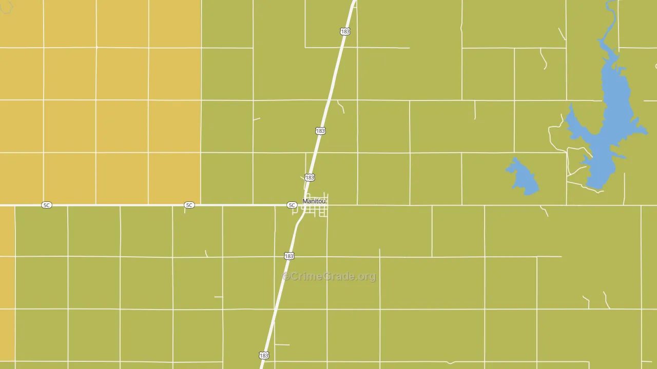 Manitou, OK Map of Vandalism Rates