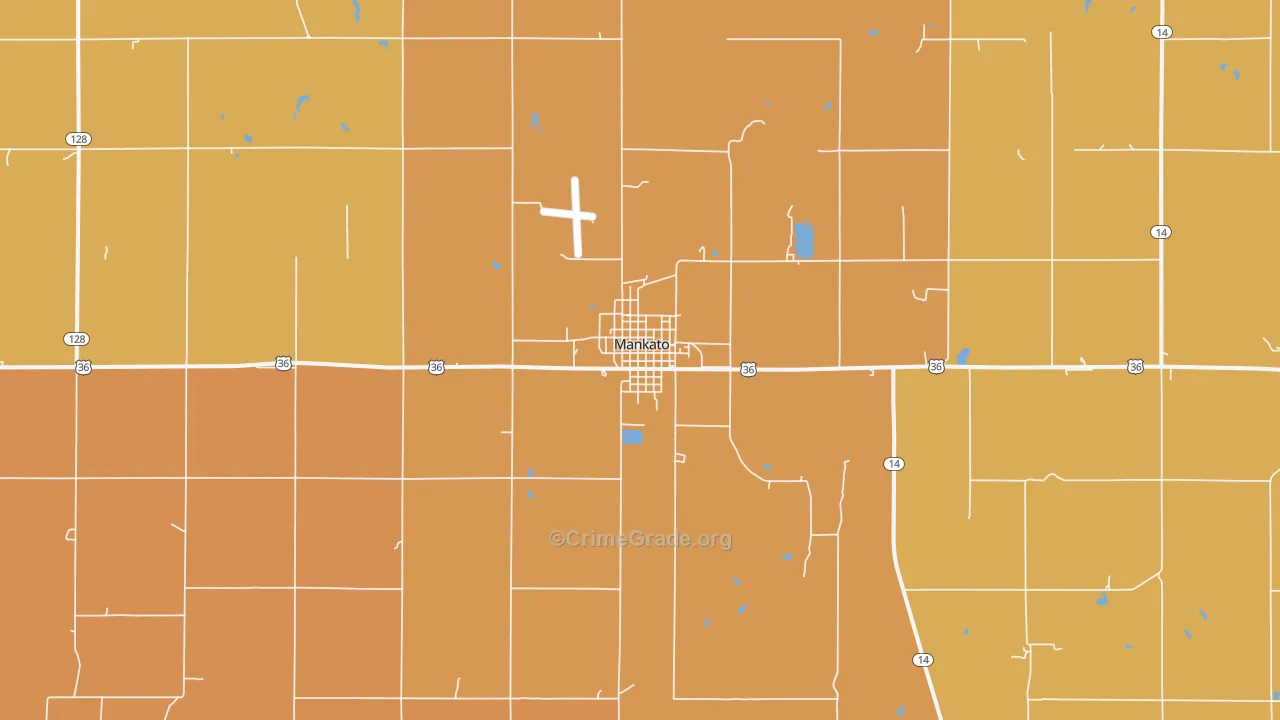 Mankato, KS Map of Vandalism Rates