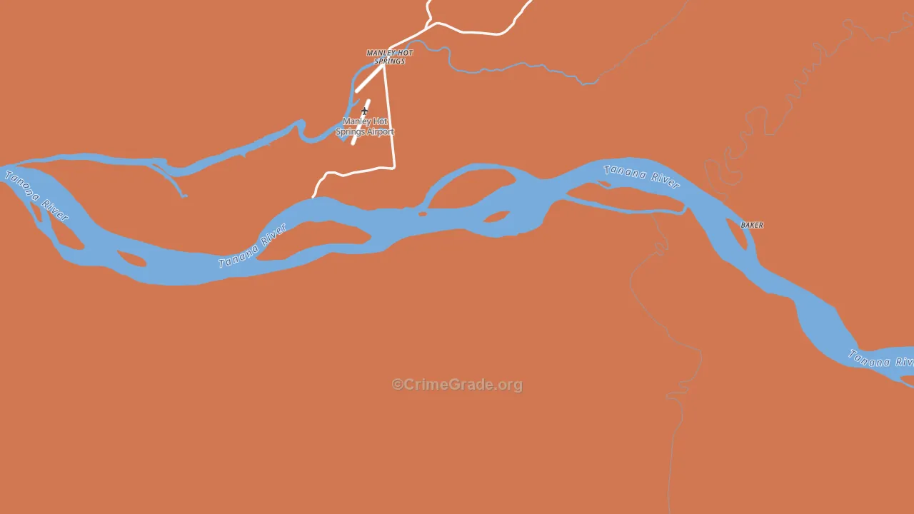 Manley Hot Springs, AK Map of Vandalism Rates