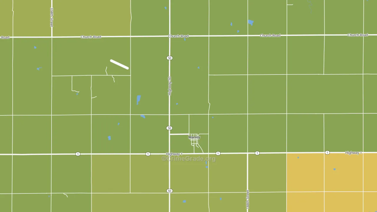 Manley, NE Map of Vandalism Rates