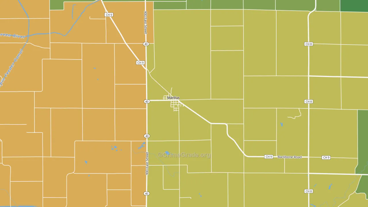 Manlius, IL Map of Vandalism Rates