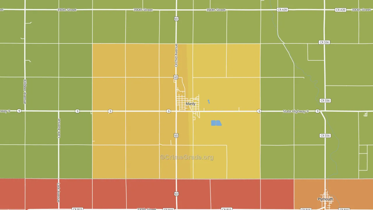 Manly, IA Map of Vandalism Rates
