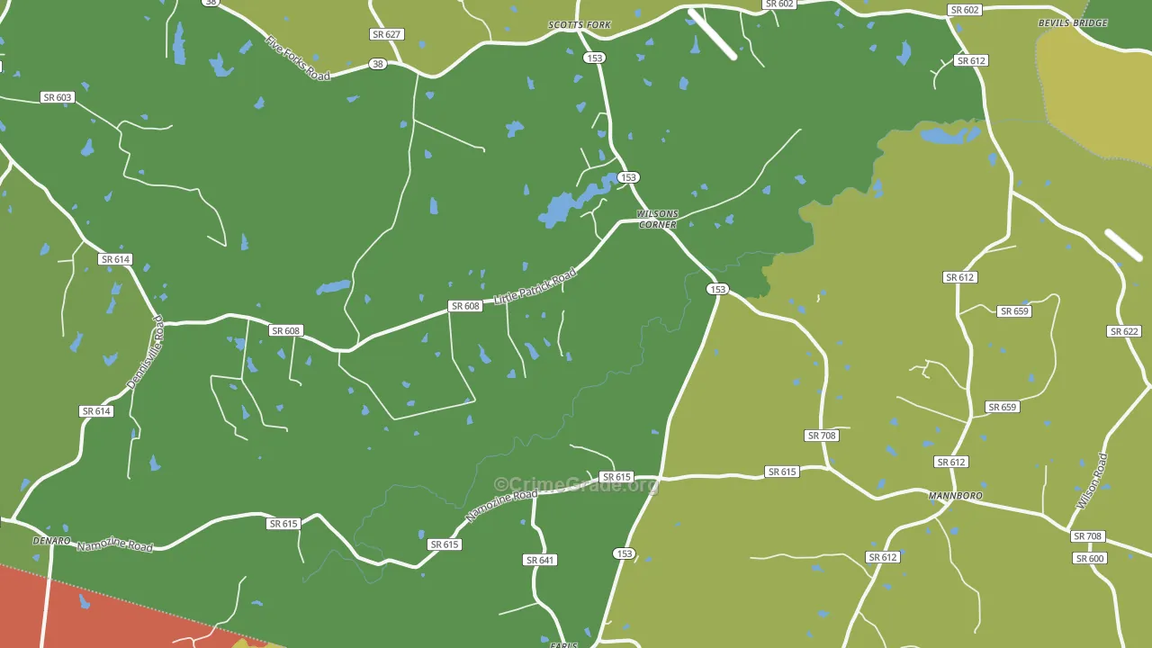 Mannboro, VA Map of Vandalism Rates